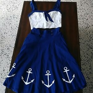 Nautical skirt and top